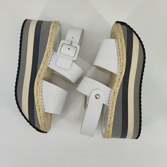 Paloma Barcelo Women's White Leather Strap Sandals Size 5.5US / 36 EU - Picture 5 of 10